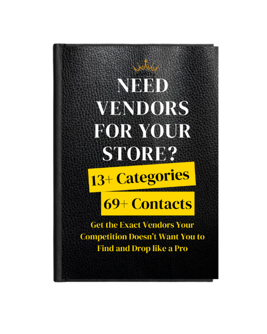 Vendor's to Kickstart your Ecommerce Business (13+ categories, 69+ contacts)